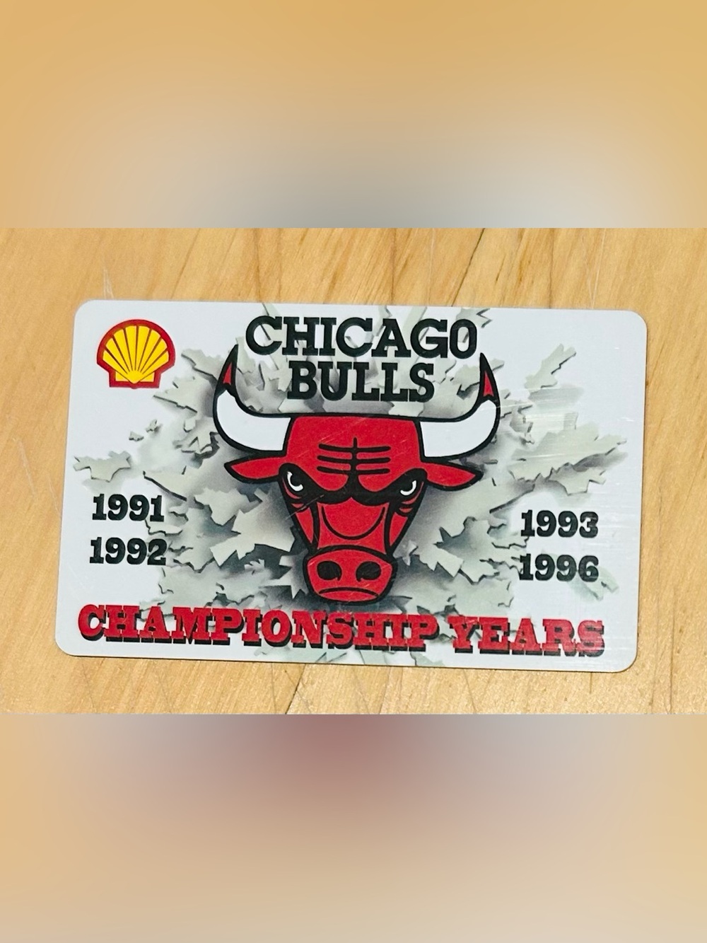 Vintage Chicago Bulls Prepaid Shell Gas Card Commemorative Championship Years